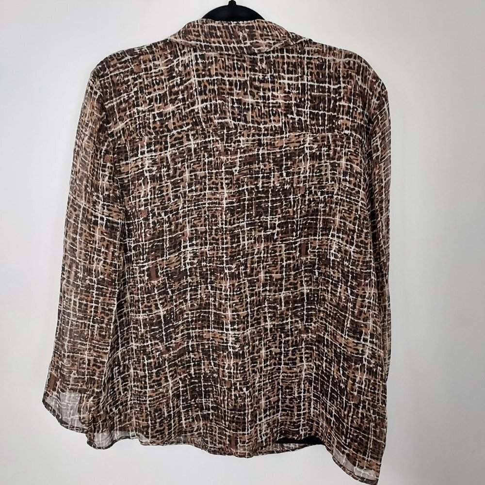 Jm Collection Size 18 Button Down Long Sleeve Blo… - image 3